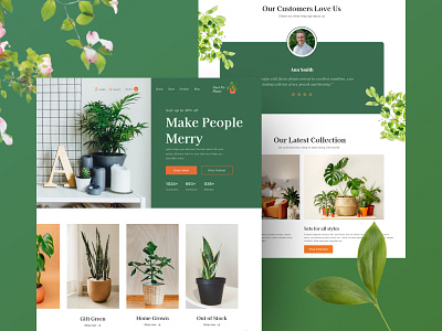 Plant Shop Landing Page color figma ui design website