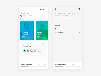UI/X Podcast App islamic mobile mobile app mobile apps mobile design muslim app ngaji podcast podcasts ramadan kareem ramadan mubarak ramadhan ui design uidesign ux ui design