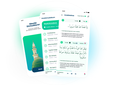 UI Maulid Simtudduror Player app design ios islam maulid music player sholawat ui ux