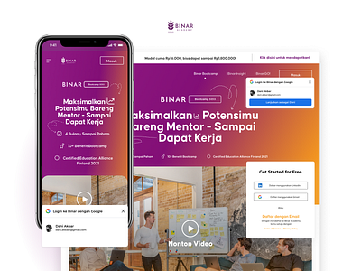 Binar Bootcamp - Landingpage app bootcamp branding design education edutech landingpage startup tech ui ux website website design