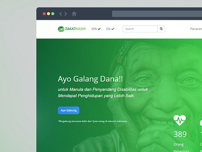 Startup Zakat Kasih mockup website design