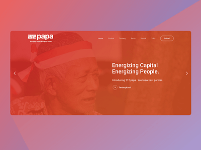 Papa Website Header ui website design