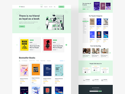Bookrepo - Bookstore Landing Page book book landing book store book store landing bookshop bookstore clean creative design e commerce illustration landing page minimal modern online book store online store style guide uiux web design 📚