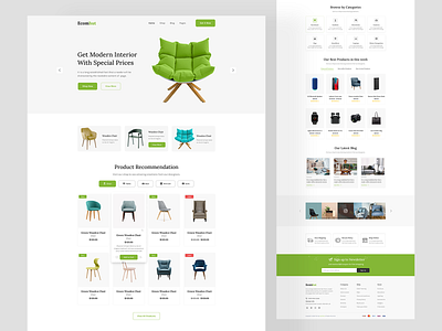 Ecomhut - Ecommerce Landing Page clean clean design creative e commerce ecommerce design ecommerce furniture landing furniture landing furniture website design landing page minimal online store property store style guide trendy typography ui ui design uiux uiux design