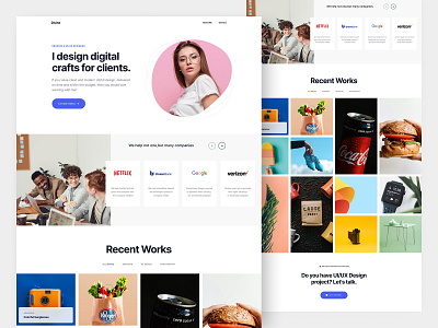 Divine - Personal Portfolio Website 2022 clean creative design landing page minimal personal portfolio portfolio portfolio landing portfolio web site responsive style guide trend 2022 trendy typography ui ui design uiux web design