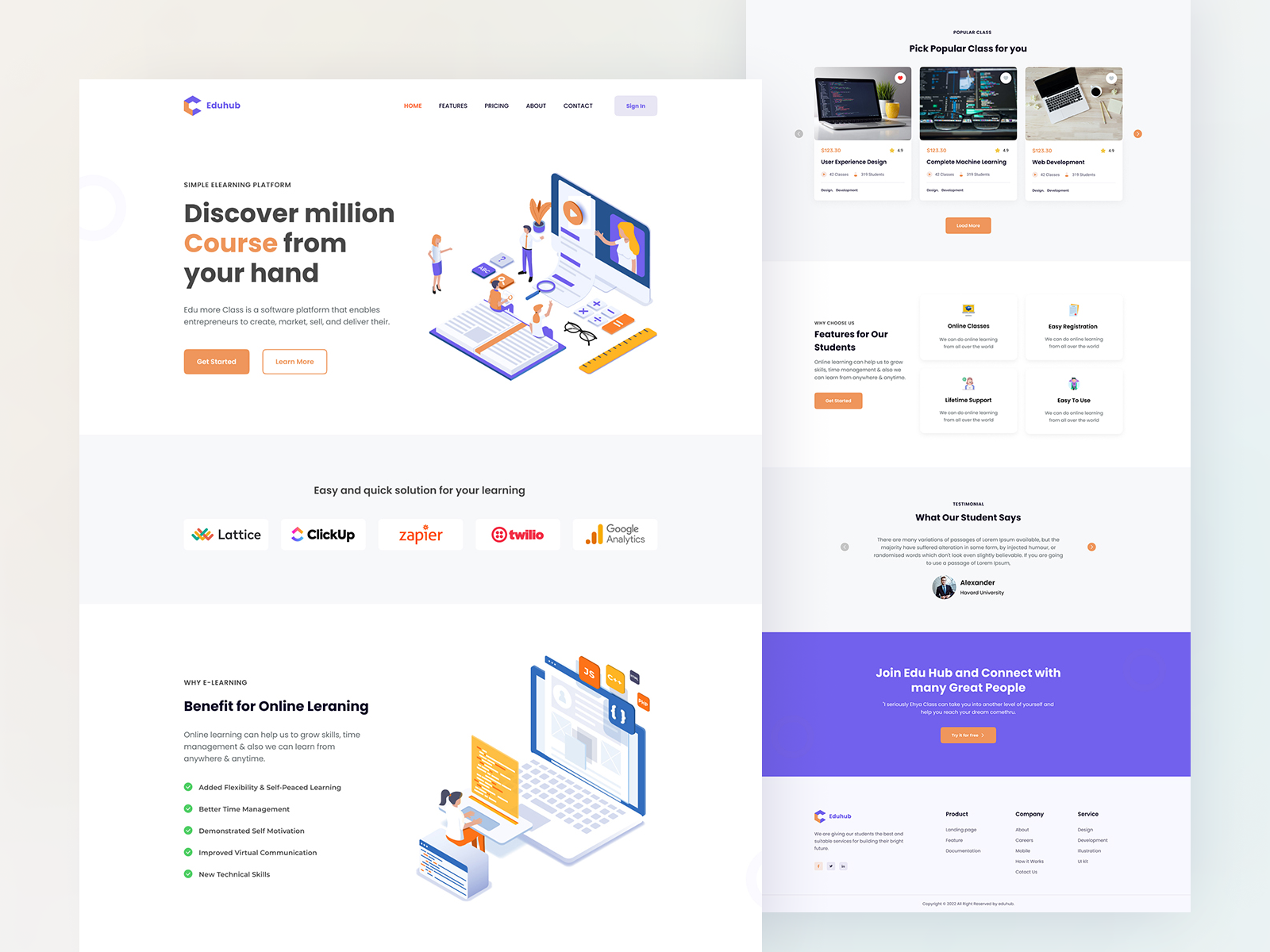 Eduhub - Online Education Landing Page by M A Monim on Dribbble