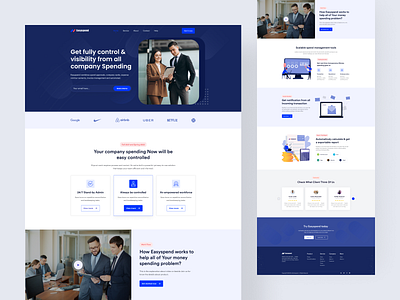 Easyspend Saas Landing Page 2022 clean clean ui creative landing page design minimal modern saas saas landing saas platform saas product landing service as a service style guide trendy typography ui design uiux ux design web design