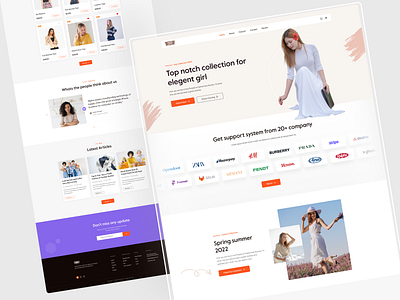 Beautyglance - Fashion Landing Page 2022 beauty girl clean clean ui cloth store creative design e commerce fashion fashion landing minimal modern modern outfit shopping style guide stylish girl trendy uiux ux design women