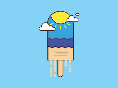 STAY cool... adobe flat ice cream illustration minimal summer vector