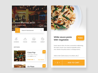 Food app design concept