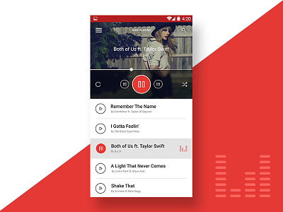 Music App Design Concept android app design music music player player song ui ux