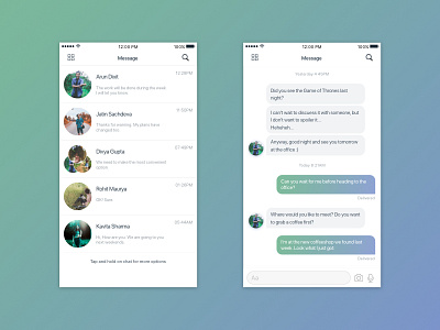 Chat Mobile App Design by Abhinav Agrawal on Dribbble