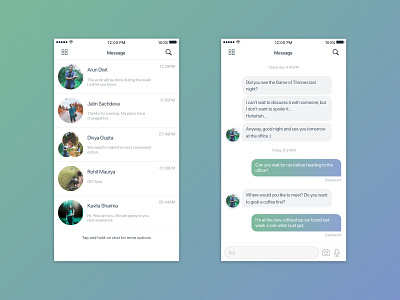 Chat Mobile App Design android app chat conversation design ios message mobile ui ux