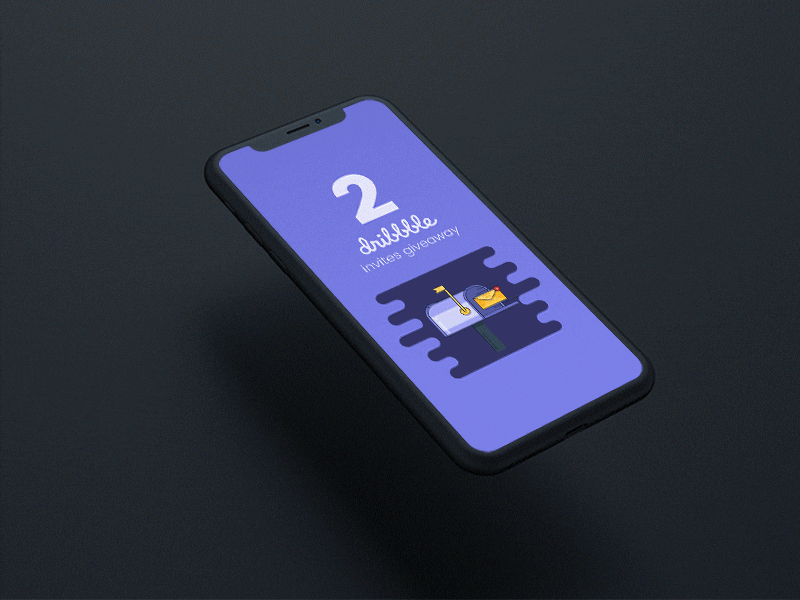 2 Dribbble Invite animation design dribbble invite iphone iphone x vector