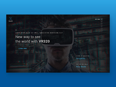 VR Landing page card design design landing page ui user experience ux virtual reality web page website