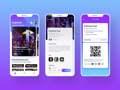 Event Booking app apps booking card event interface ios iphone iphone x mobile shop ticket