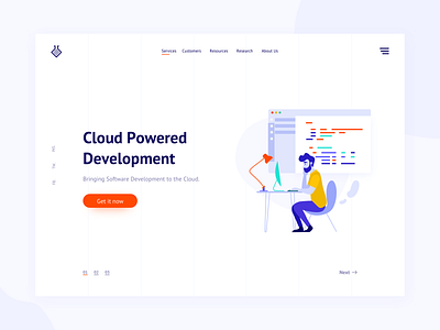 Cloud development landing page