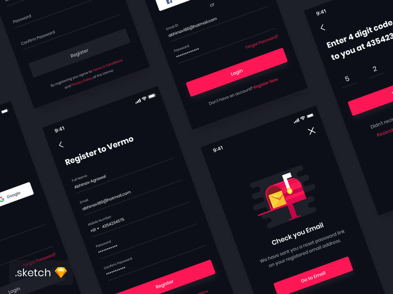 Login Screens UI Kit Freebie animation app dark theme download dribbble freebie interaction ios login mobile animation sketch theme ui kit ui pack uikit