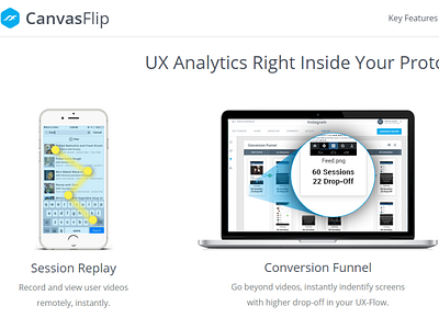 UX analytics right inside your prototypes! canvasflip revamp prototyping usability analysis user analysis user testing ux analytics