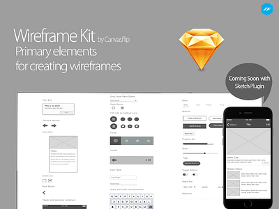 Wireframe Kit by CanvasFlip coming soon coming soon high fidelity prototypes sketch wireframe kit