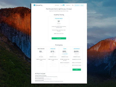 Revamped Pricing Page of CanvasFlip plans premium pricing page trial
