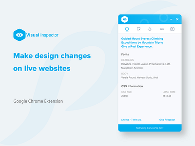 Visual Inspector chrome design developer editor extension tool visual web