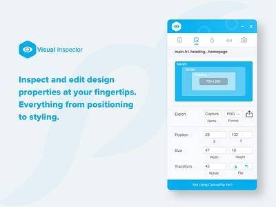 Inspect & Edit - Visual Inspector canvasflip chrome design editing extension prototype tool visual web