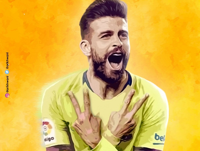 Identity : Pique Artwok Matchday laliga poster fcbarcelona