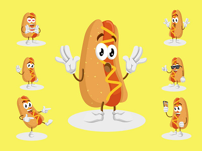 Hot dog icon animation business design food gift hot dog illustration junk food