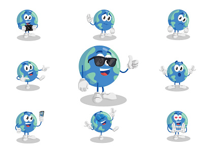 Earth Icon design earth emoticon gift icon illustration