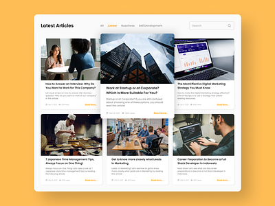 Article List Blog Card UI Website