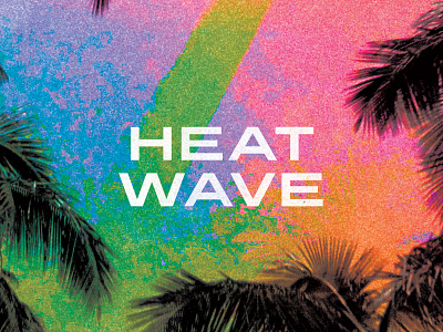 Heatwave heat palm trees typography wave wide