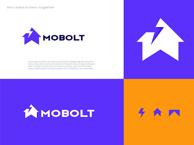 Mobolt logo - M letter home bolt logo - logo design abstract bolt branding branding agency design ecommerce electric home illustration logo logo design logo designer m letter home logo minimal modern real estate shop thunder ui vector