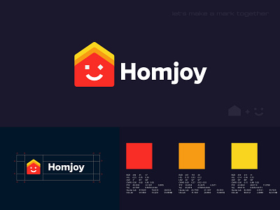 Homjoy logo, happy home logo abstract brand branding branding agency colorful design ecommerce happy home identity illustration investment logo logo design logo designer mark modern real estate ui vector