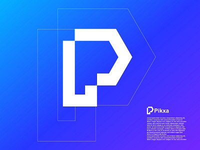 pikxa logo - P letter logo design