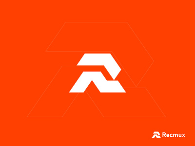 Recmux logo, R letter logo, logo design