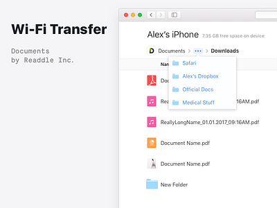 🔌 Wi-Fi Transfer in Documents connection files manager network transfer web wi fi wifi