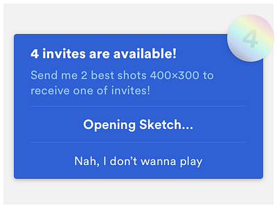 🎫 I have 4 invites and alert exploration continues badge invite ios mobile modal popup