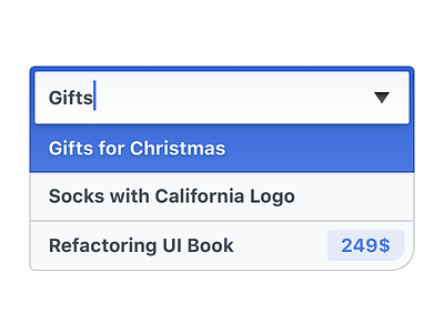 🔽 Dropdown Morning cristmas dropdown gifts input price refactoring selecting suggestions ui ui pack