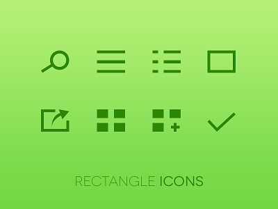 Rectangle Icons app check free freebie green icon icons ios ipad list menu perfect pixel psd rectangle search share square ui vector vectors