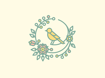 Bird Logo bird flower logo plant