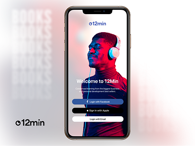 12min concept audiobook audiobooks blur blurred branding clean ios minimal ui ux