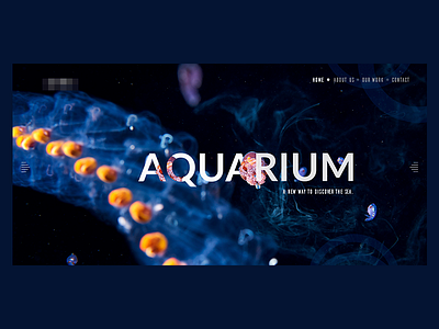 Aquarium Landing Page blue concept flat landing material sea typography ui webdesign website