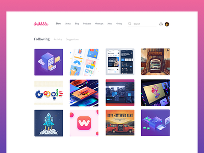 Dribbble Redesign