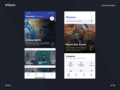 Discover Screen app apple audiobook before after book branding clean concept ios minimal redesign search ux uxui