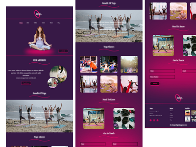 Yoga website UI with Best UX 3d animation app branding design graphic design illustration landing page logo mobile app motion graphics shopify app ui vector