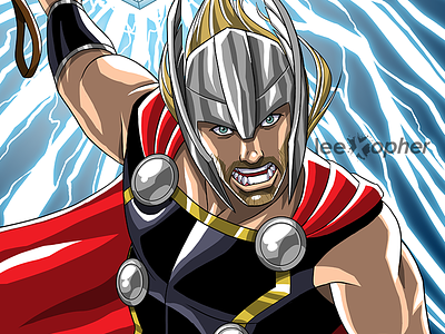 Thor avengers character design digital art god lightning marvel norse ragnarok superhero thor viking