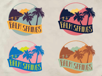 Tote Bag Design Color Options color scheme design lettering mid century mod palm springs palm trees retro tram westelm