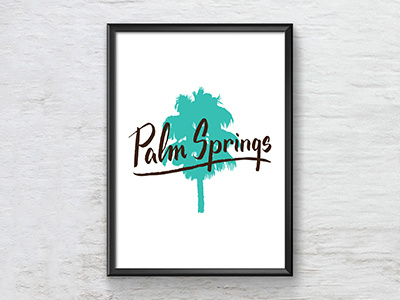 Palm Springs/Palm Tree blue boho brush lettering hand lettering hand type inspiration lettering palm springs palm tree silhouette type typography