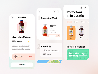 Mobile design, app for food and drinks